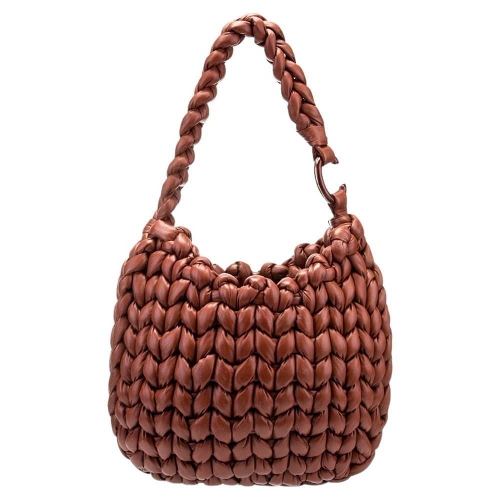 Chloé | NWT Wooden C Large Woven Leather Shoulder bag w/Pouch - Picture 2 of 15